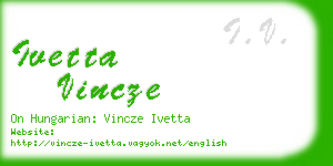 ivetta vincze business card